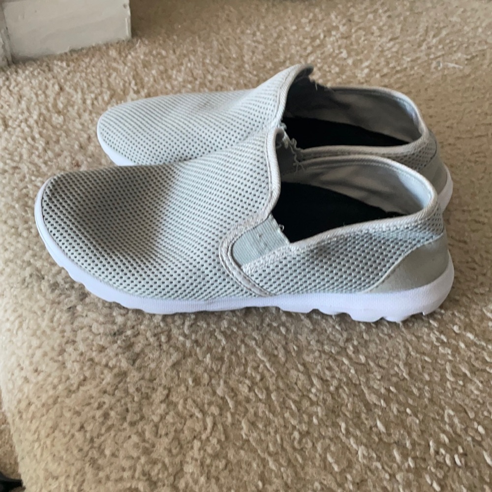 Gray Knit Slip On Shoes